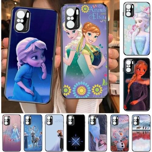 Frozen Elsa and Anna Phone Case For xiaomi redmi POCO F1 F2 F3 X3 Pro M3 9C 10T Lite NFC Anime Black Cover Silicone Back Prett m