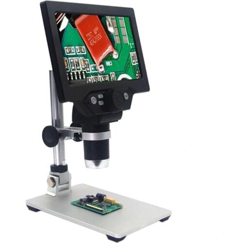 7 inch HD Digital Microscope 1200X Electronic Video 12MP LCD Phone Repair Magnifier Amplification with Alloy Stand US UK AU EU