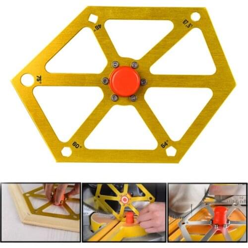 Woodworking Multi Angle Bevel Gauge Table Saw Blade Tilt Angle Measuring Ruler Aluminum Alloy Hexagon Ruler with Magnetic