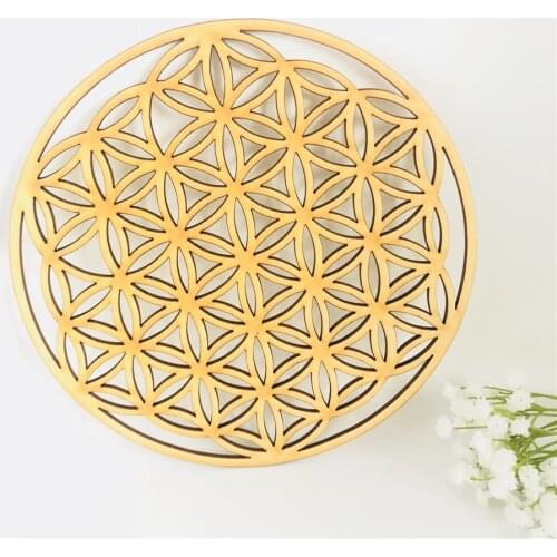 Custom Wooden Flower of Life Wood Sign Spiritual Wall Art Sacred Geometry Symbol Geometric Shaped Laser Cut Wood Wedding Coaster