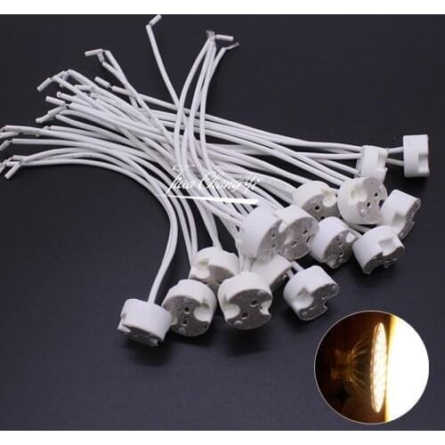 5-50PCS MR16 MR11 GU5.3 G4 Lamp Holder Bulb Base with Wire Ceramic Halogen Socket Pottery Connector 12V - 250V Led Light New JQ