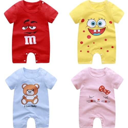 2020 Cotton Baby Romper Short Sleeve Baby Clothing One Piece Summer NEW Unisex Cartoon Baby Clothes Girls Boys Jumpsuits Giraffe