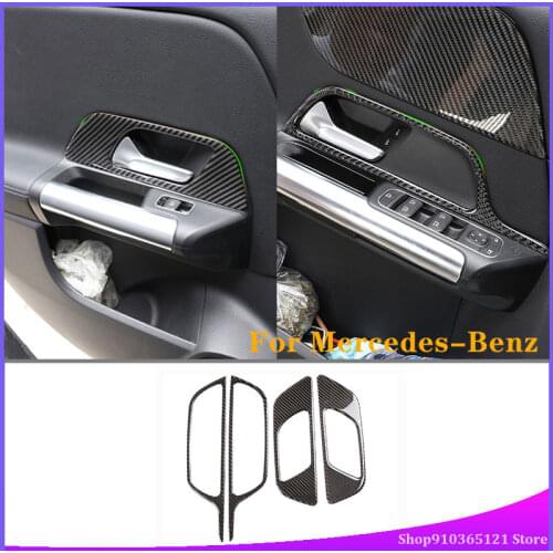 For Mercedes-Benz B-Class GLB 2020 Inner Handle Sticker Inner Handle Real Carbon Fiber (Soft) Car Interior Modification