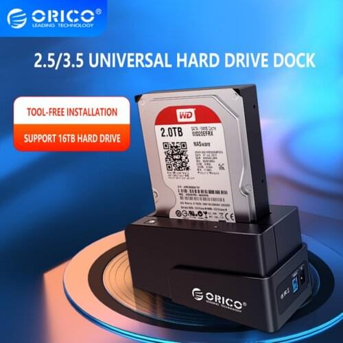 ORICO 6618US3-BK Super Speed USB 3.0 HDD Hard Drive & SSD Docking Station for 2.5 inch & 3.5 inch SATA Support 4TB HDD-Black