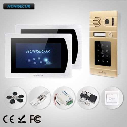 HOMSECUR 7" Wired Video Door Entry Security Intercom Electric Strike Lock Set Included Motion Detection BC071-G + BM717-S