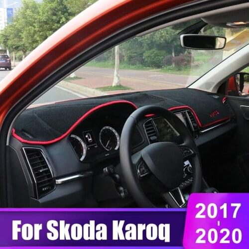 For Skoda Karoq 2017 2018 2019 2020 Car Dashboard Cover Mat Avoid Light Pad Instrument Platform Anti-UV Desk Carpets Accessories