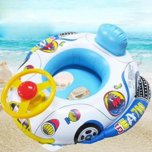 Summer Baby Yacht Cartoon Swimming Ring Inflatable Seat Ring Steering Wheel With Horn Infant Seat Swimming Ring Seat Rings