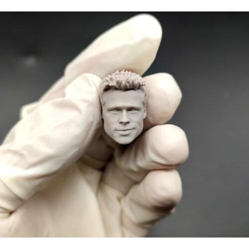 Blank Hot 1/12 Scale Fight Club Brad Pitt Head Sculpt Unpainted Fit 6" ML Figure