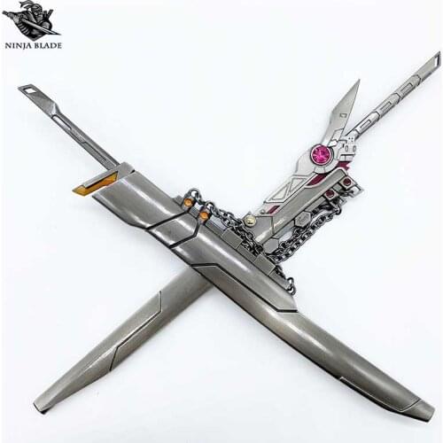 LOL Project Skin Swordman Yasuo Sword Fiora Valoran Blade Champion Small Mini Metal Weapon Replica Game Collection Model