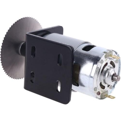 DC 12V 775 Motor Table Saw Kit with Ball Bearing Mounting Bracket Saw Blade for Woodworking Cutting Polishing Engraving