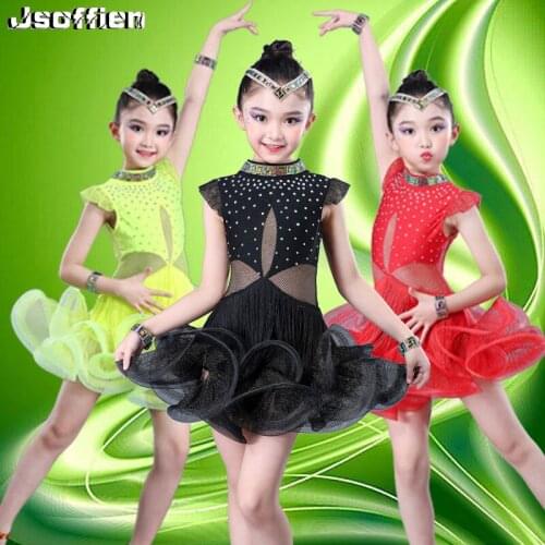 New Latin Dance Dress Children Competition Ballroom Dance Wear Girl Tanggo Practice Dance Clothes Modern Waltz Stage Clothing