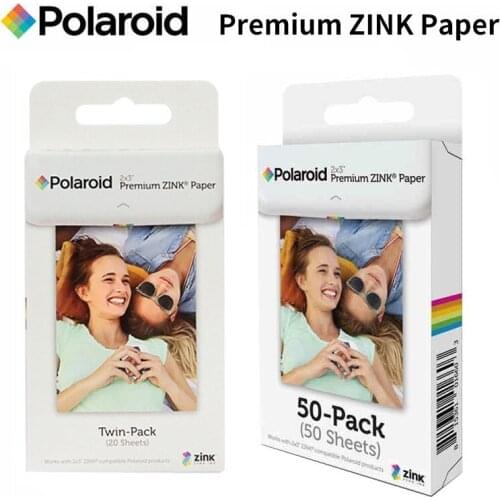 Polaroid Instax 2x3 Inch Premium ZINK Film Photo Paper TWIN PACK 20/50 Sheets For Snap Touch Z2300 SocialMatic Instant Printer
