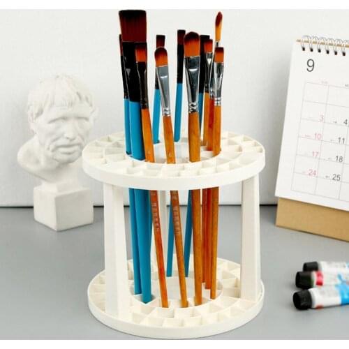 Portable 49 Holes Paint Brush Pen Holder Watercolor Painting Brush Pen Holder Pen Rack Display Stand Support Holder