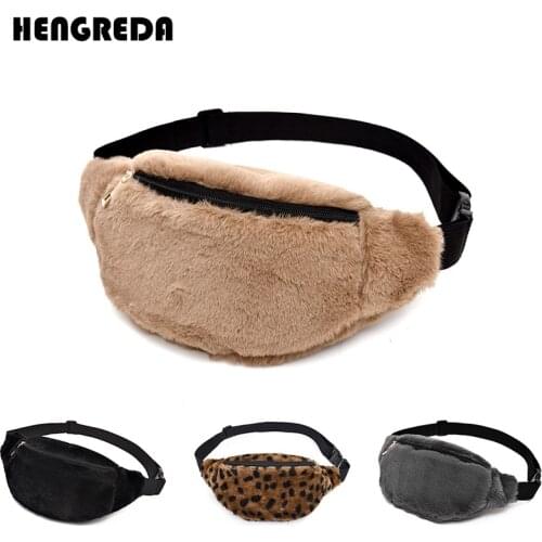 Faux Rabbit Fur Fanny Pack Women Plush Waist Bag Men Winter Bum Bag Female Travel Bum Hip Coins Phone Pouch Casual Chest Bag