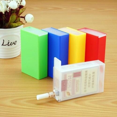 5 Colors Transparent Portable 20 Cigarettes Case Dispenser Tobacco Container Cigarettes Holder Storage Box Smoking Accessory
