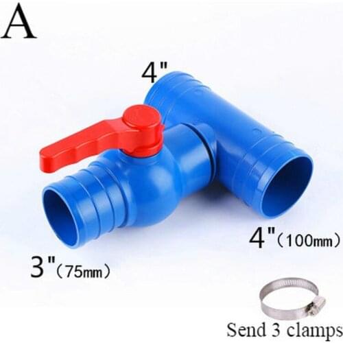 Multifunctional pvc globe valve 3-port ball valve hose switch with switch for sprinkler irrigation 2 / 3 / 4 inch