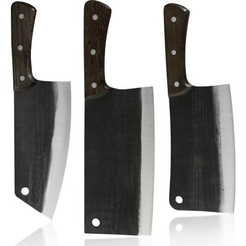 Chef 7'' 8'' Inch Forged Steel Cleaver Butcher Cooking Knife Full Tang Boning Slicing Meat Chopper Hiking Camping Tools