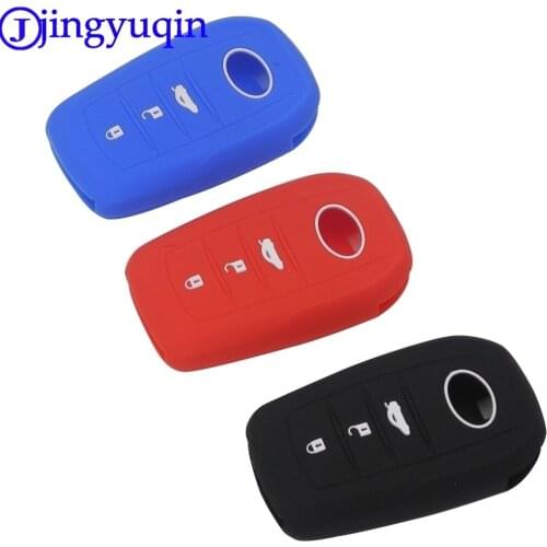 Jingyuqin 10p 3 Buttons Remote Silicone Rubber Key Fob Cover Case Holder Fob For Toyota Corolla Camry RAV4 2014 2015 Accessories