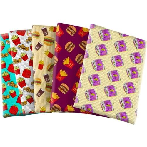 Fast Foods Mc Pattern Printed Bullet Textured Liverpool Patchwork Tissue Kids home textile 50*145cm