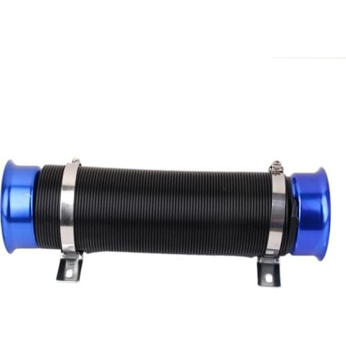 Universal Fit Blue 3 inch Multi Flexible Adjustable Cold Air Intake Inlet Pipe Hose Tube Kit