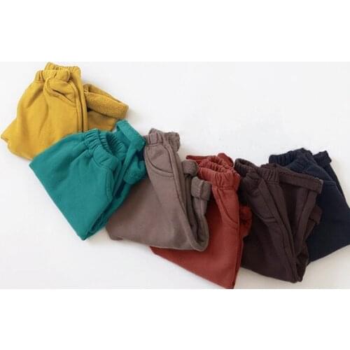 2020 spring and autumn Korean childrens clothing new boys and girls han fan terry sweater simple retro all-match PP pants