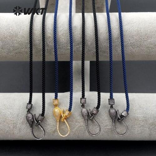 WT-MN935 WKT Fashion Cubic Zirconia Micro Pave Clasp Necklace With High Quality Electroplated Women Fashion Necklace