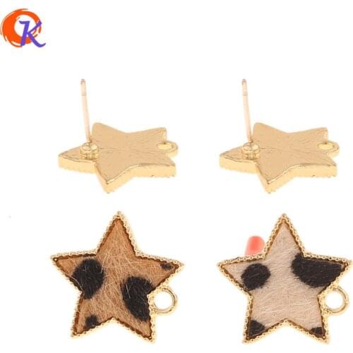 Cordial Design 50Pcs 17*17MM Jewelry Accessories/Soft Pin/Earrings Stud/Leopard Print Effect/DIY/Hand Made/Earring Findings