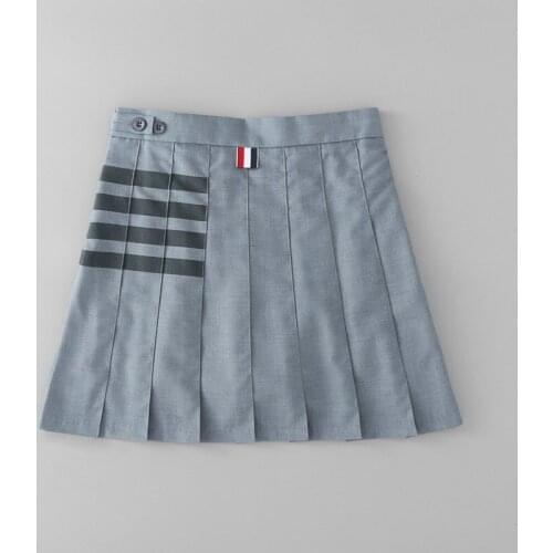 2020 New Summer Skirt Women Harajuku Striped Pleated Skirt Ins Loose High Waist A-line Skirt Cute Mini Skirt Student Skirt