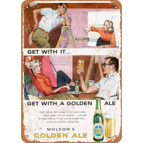 MolsonS Golden Ale 1908 George Washington Brewed Beer Budweiser Ad Retro Poster Metal Tin Signs Bar Cafe Restaurants Home Gara
