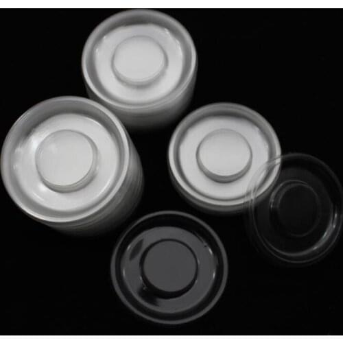 100pcs wholesale circle round clear lash trays plastic transparent blank holder tray for eyelash packaging box Case container
