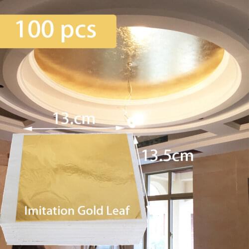 100PCS Taiwan B shiny Imitation gold leaf, gilding color like 24k gold free shipping