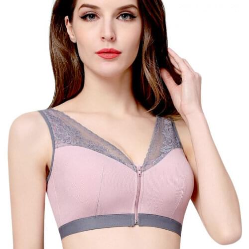 1884 Mastectomy Bra Pocket Bra Silicone Breast Prosthesis Breast Cancer Women Artificial Boobs Front Zipper Bra