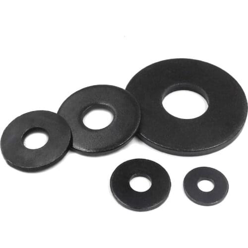 2/25Pcs Black Carbon Steel Large Size Oversize Big Wider Flat Washer M3 M4 M5 M6 M8 M10 M12 M14 M16 Plain Gasket High Quality
