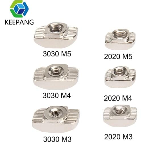 20/50pcs M3/M4/M5/M6 for 20 30 Series Slot T-nut Sliding T Nut Hammer Drop In Nut Fasten Connector 2020 Aluminum