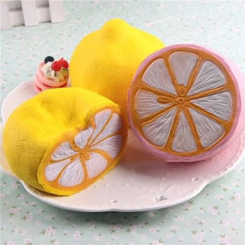 2018 New 11CM Jumbo Squishy lemon Kawaii Squishy Cute fruit Slow Rising Decoration Phone Strap Pendant Squishes Kids Gift Toys