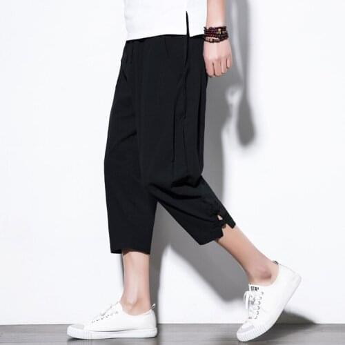 #2508 Cotton Linen Pants Men Summer Plus Size Linen Harem Pants Vintage Retro Traditional Chinese Pants For Man Hip Hop Trousers
