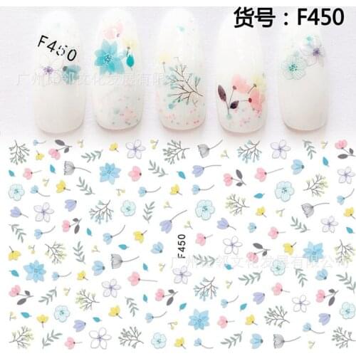 3D Nail Sticker Glass Flower Slider Nails Art Decoration Wraps Decals Cute Design Adhesive Manicure Tips Stickers Pegatina