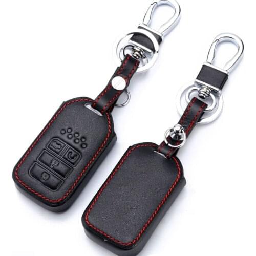 Genuine Leather Key Chain Ring Cover Case Fit For Honda Cr-V Civic Fit Freed Stepwgn Key Two Civic 2017 Accord Key Holder