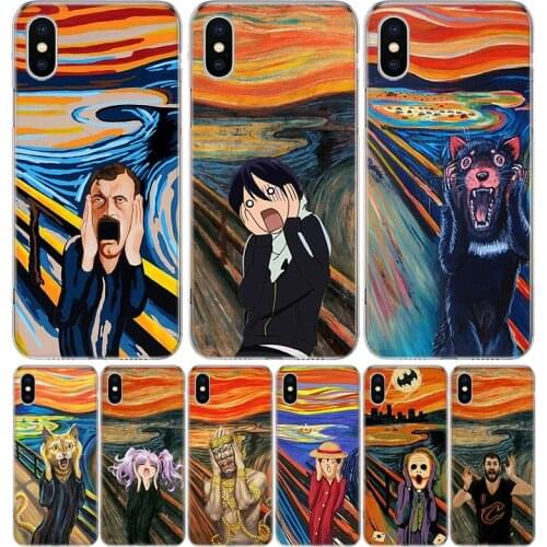 Edvard Munch The Scream Art Cover Phone Case For Iphone 11 12 Mini Pro 7 6 X 8 6S Plus XS MAX + XR 5S SE 10 9 Art TPU Coque Capa
