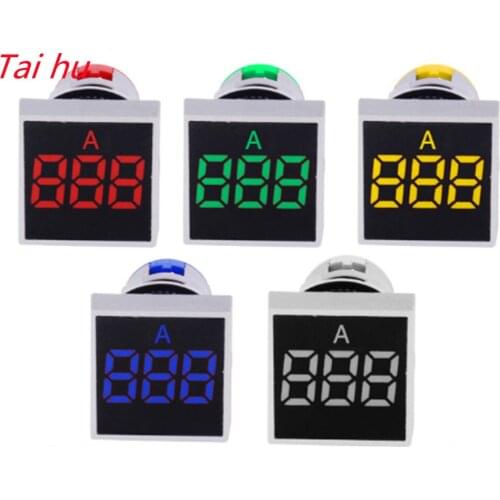 LED digital display AC current and voltage indicator 110V220V 380V square ammeter 22mm with transformer