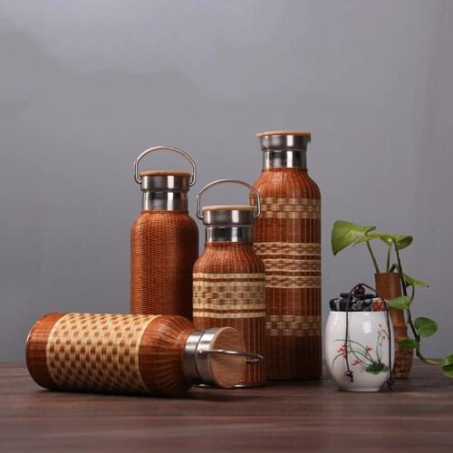 Home Parts Tea Set Portable Thermos Kettle Chinese Style Water Bottle Handmade Bamboo Weaving Water Jug Large Capacity Teapot