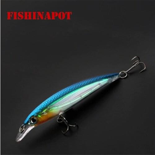 FISHINAPOT 1PCS 14g/11mm Fish Belly Luminous Minnow Fishing Lures Wobblers Hard Crankbait with High Quality 6# Hooks 3D Eyes