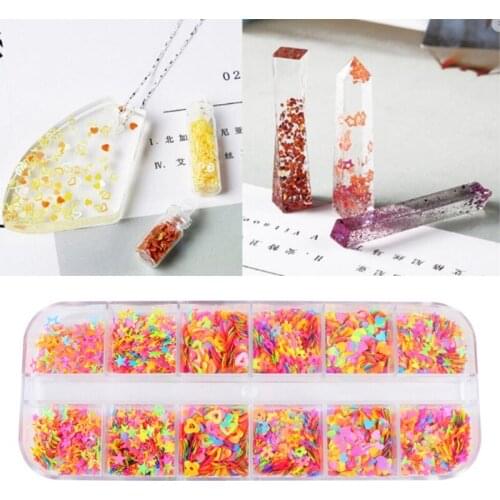 12 Grids/Box Nail Art Fluorescent Sequins Holographic Glitter Flakes Jewelry Epoxy DIY Resin Mold Filling Decoration