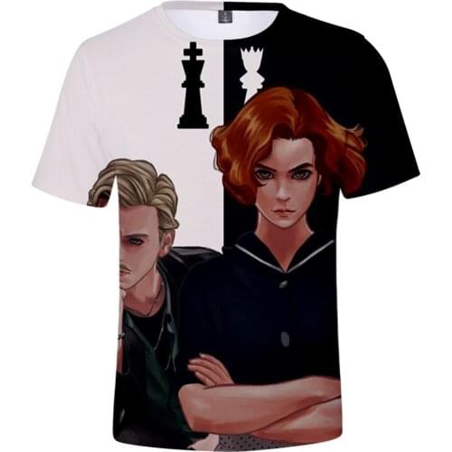 T-shirt The queens gambit 3D Summer Anime Men/Women Street clothes lovely Retro innovation Anya Taylor-Joy Short Sleeve