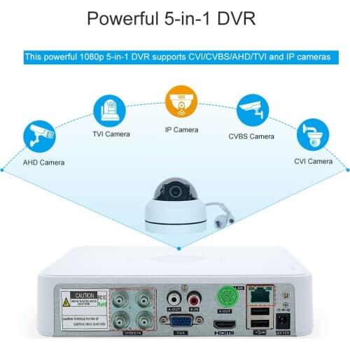 NEW HD 5MP DVR 4Channel CCTV AHD DVR AHD-N Hybrid DVR 1080P DVR 5in1 Video Recorder For AHD TVI CVI CVBS Analog Camera IP Camera