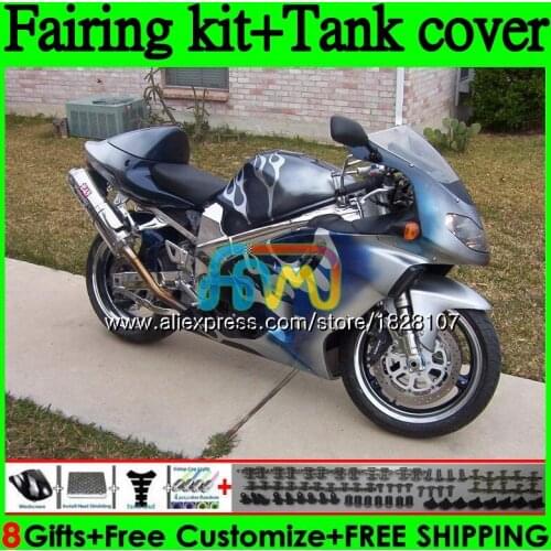 Kit+Tank For SUZUKI TL1000R 1998 1999 2000 2001 2002 2003 100BS.163 TL1000 TL 1000 R 1000R Blue flames 98 99 00 01 02 03 Fairing