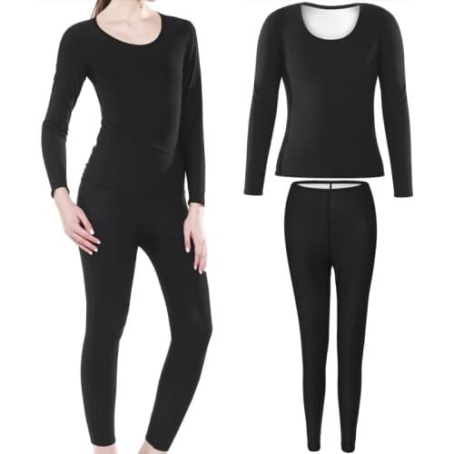 Body Shaper Sauna Suits Sweat Slimming Pants Waist Trainer Long Sleeve Shirt Sets Workout Leggings Tops Control Panty Shapewear