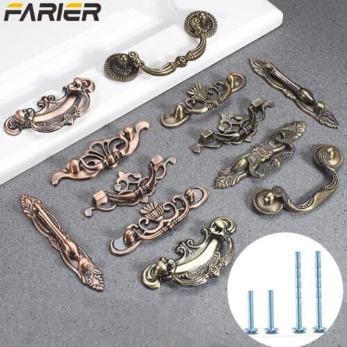 Red/Green Bronze Antique Furniture Kitchen Cabinet Handle Wardrobe Door Drawer Handle Zinc Alloy Handle