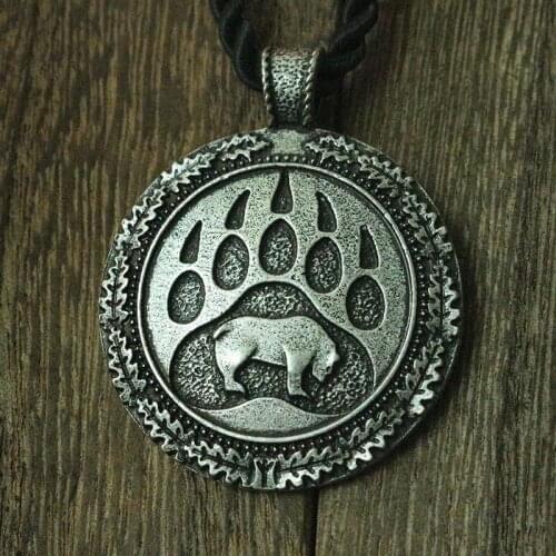 Lanseis 10pcs Viking bear paw pendant slavic bear talisman chrm pagan men necklace Nordic pendant.Celt talisman