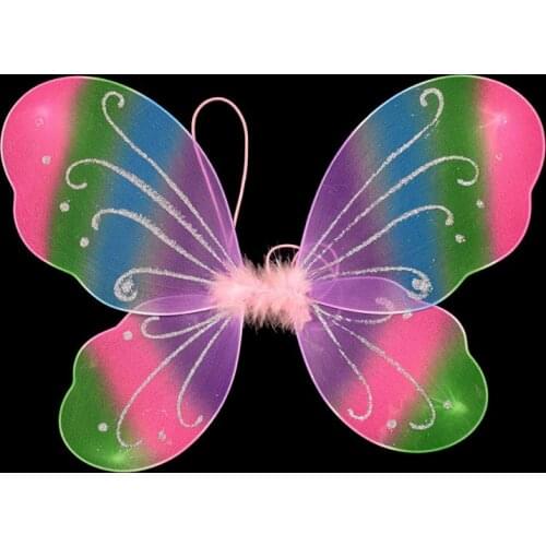 New Arrival 1Pcs/lot Multi Colors 10 Color For Choosing Kids Girl Princess Fairy Butterfly Wings Halloween Party Decoration